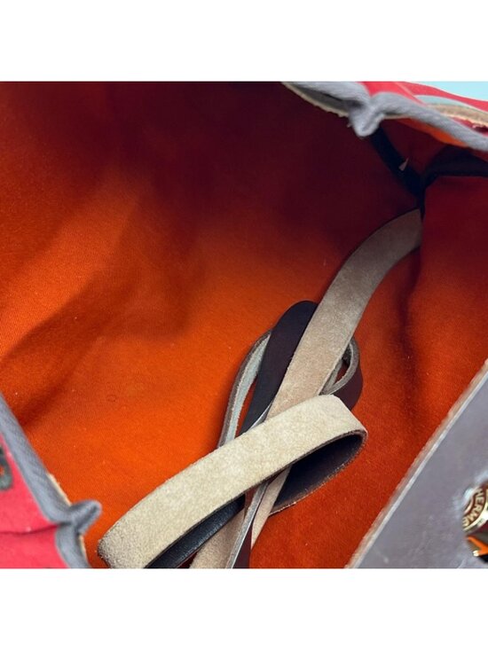 Hermes Herbag a Dos PM Towarmilode Leather Orange Brown Red Backpack Gold